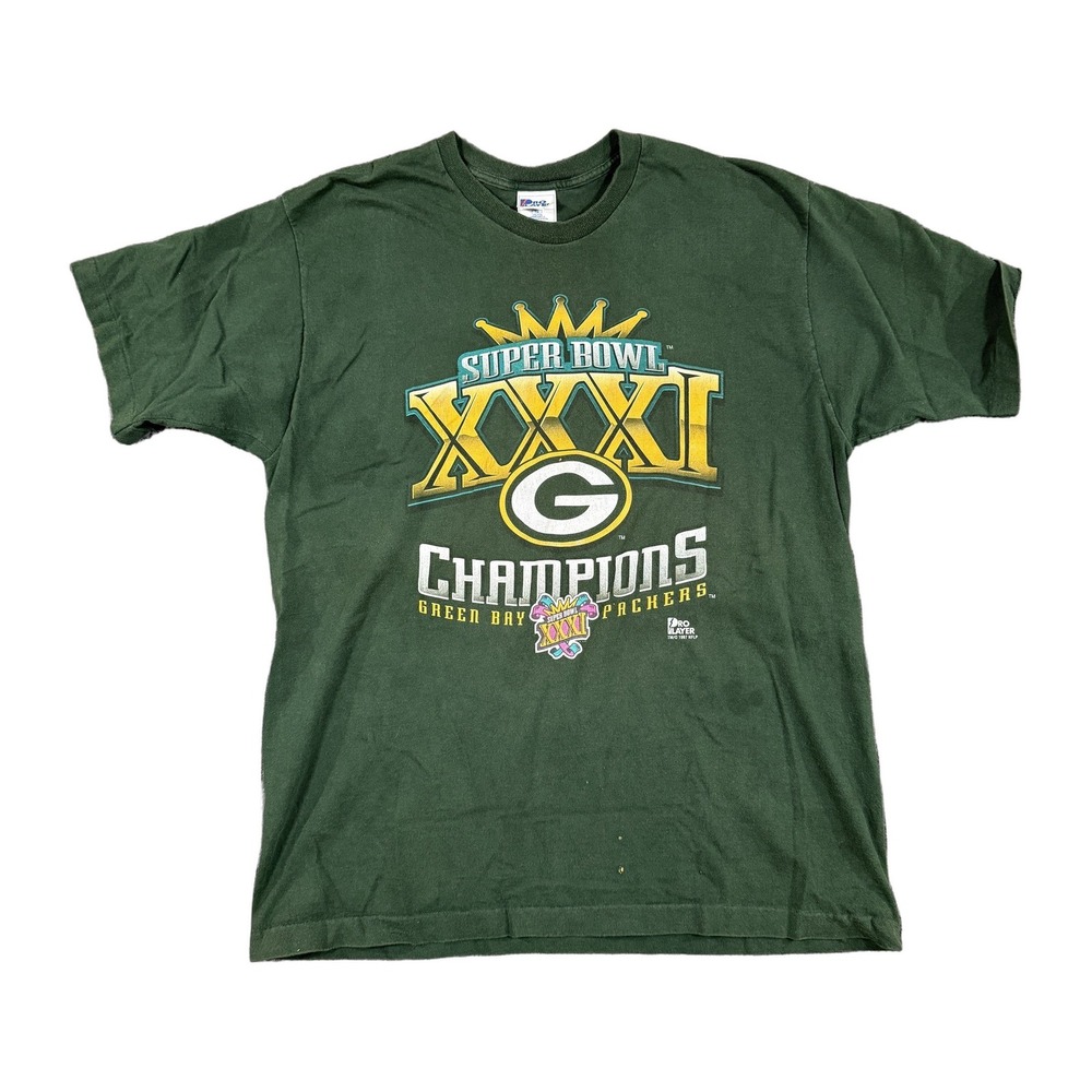 Vintage 1997 Green Bay Packers Super Bowl XXXI Champions T-Shirt XL Pro Layer